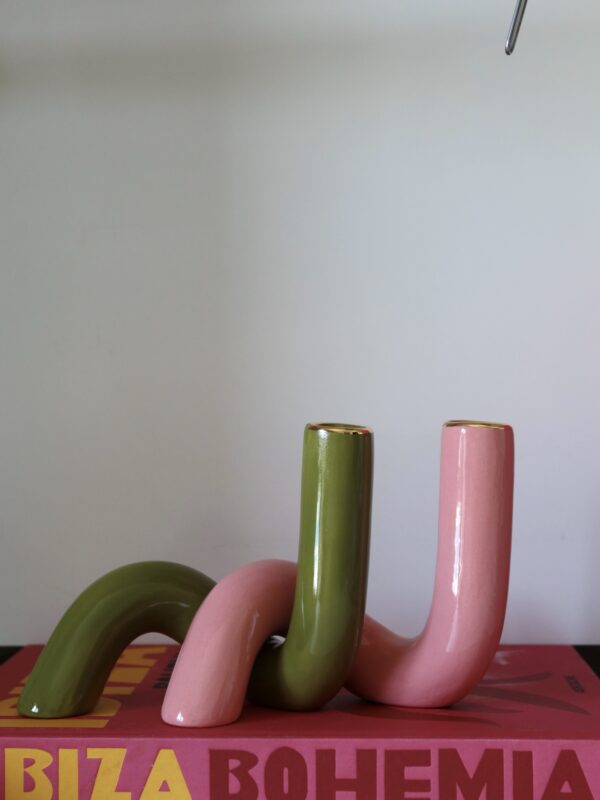 Twisted | Verde oliva & pink