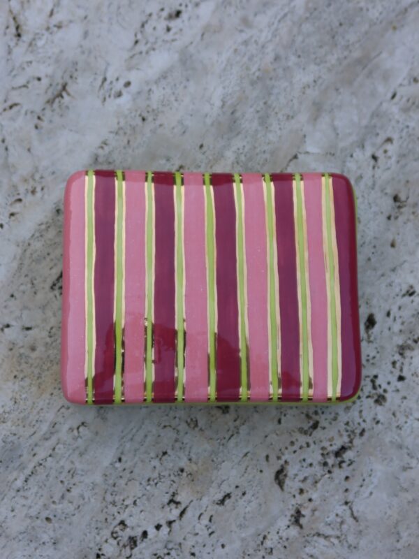 Striped box | Pink e bordô