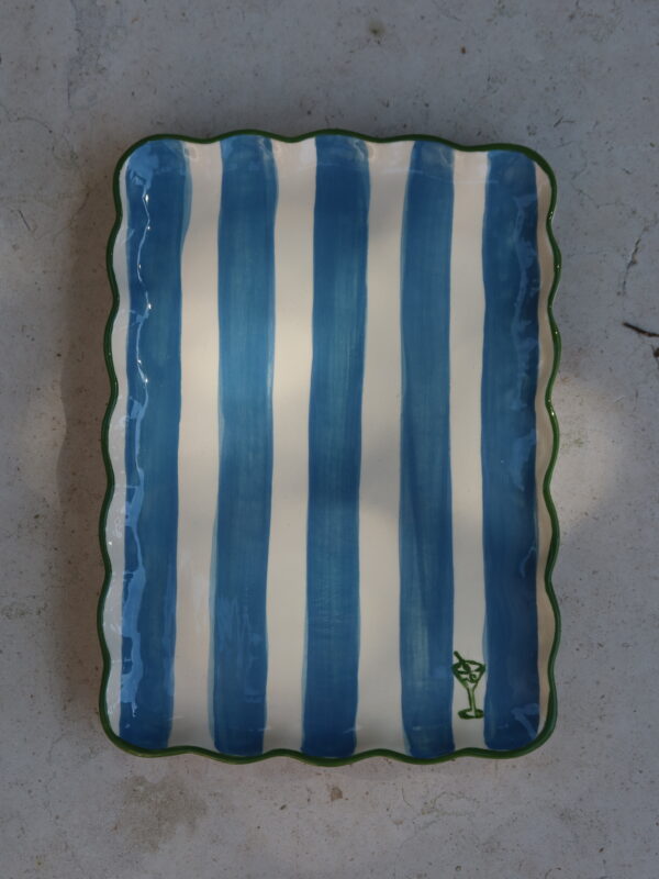 Travessa Stripes | Turquesa & verde