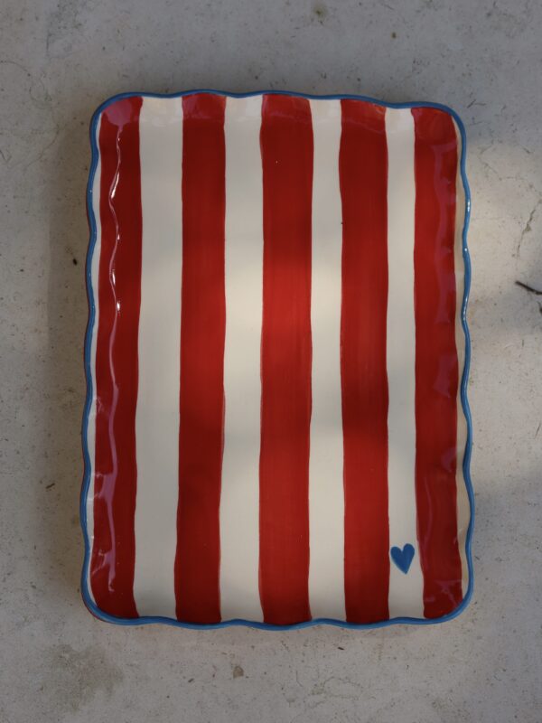 Travessa Stripes | Vermelho & azul